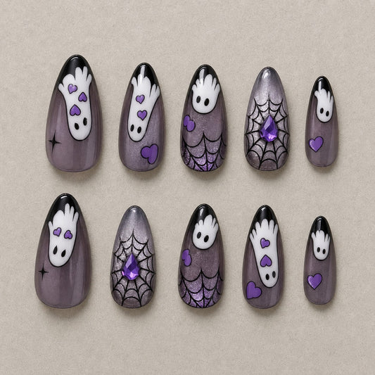 Phantom Hands Cat Eye Spooky Almond Press On Nails