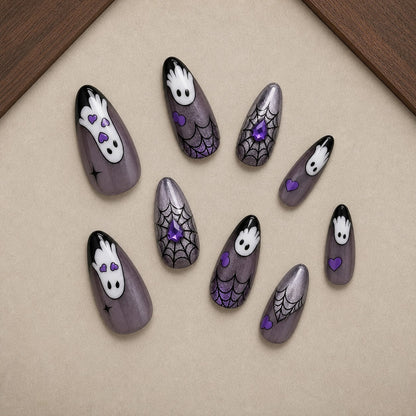 Phantom Hands Cat Eye Spooky Almond Press On Nails