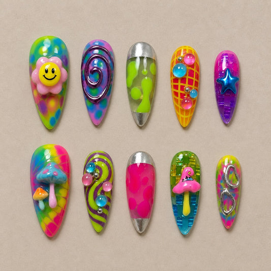 Trippy Treat 3D Spooky Almond Press On Nails