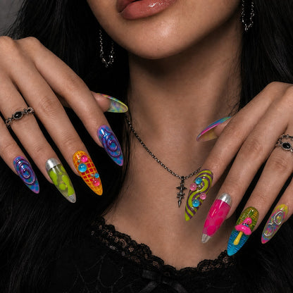 Trippy Treat 3D Spooky Almond Press On Nails