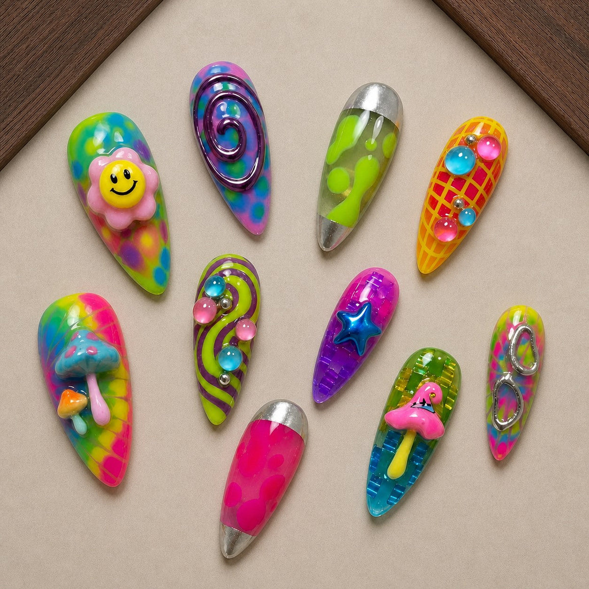 Trippy Treat 3D Spooky Almond Press On Nails