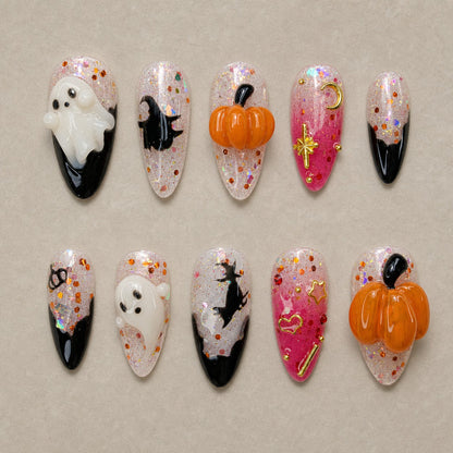 Twilight Charms 3D Spooky Almond Press On Nails