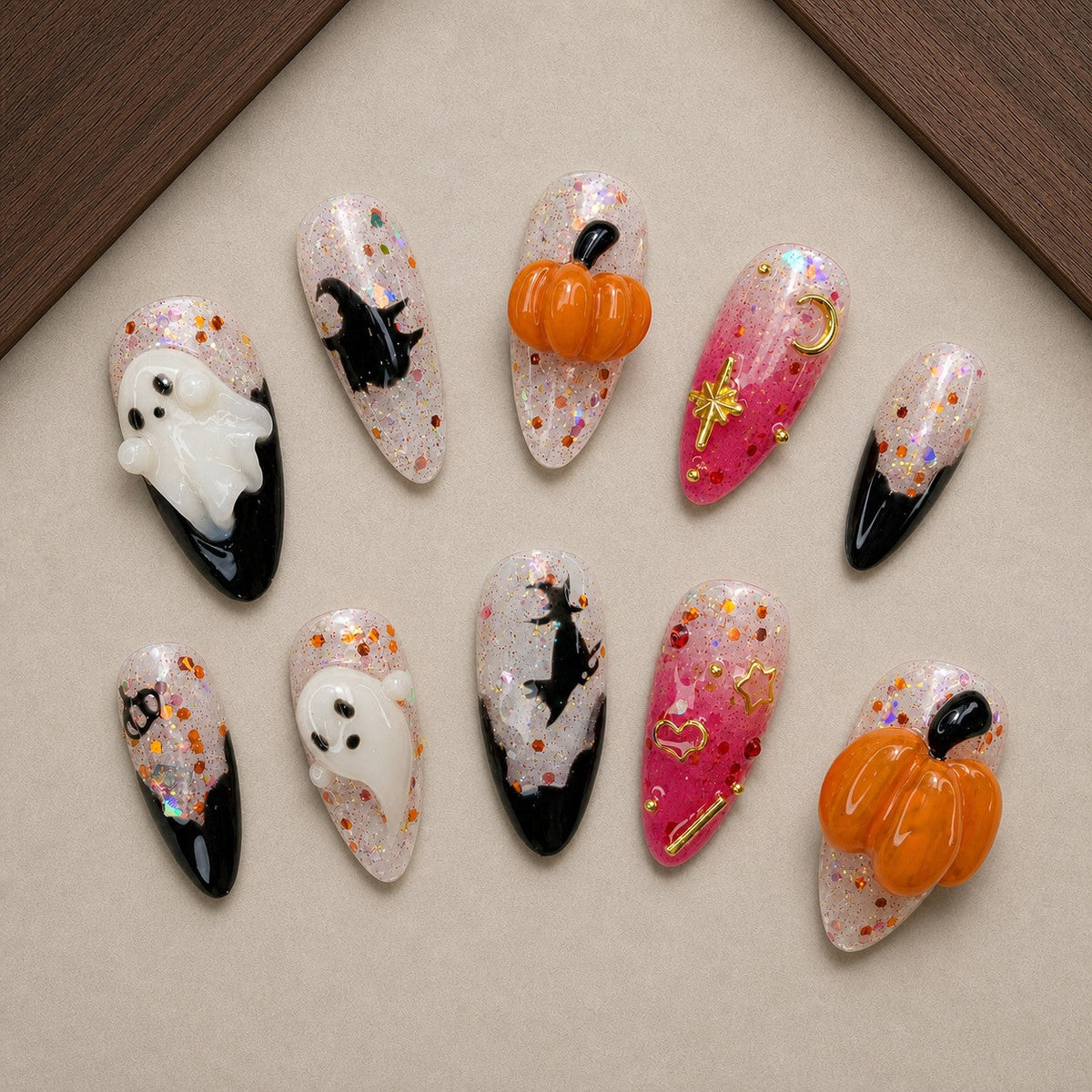 Twilight Charms 3D Spooky Almond Press On Nails
