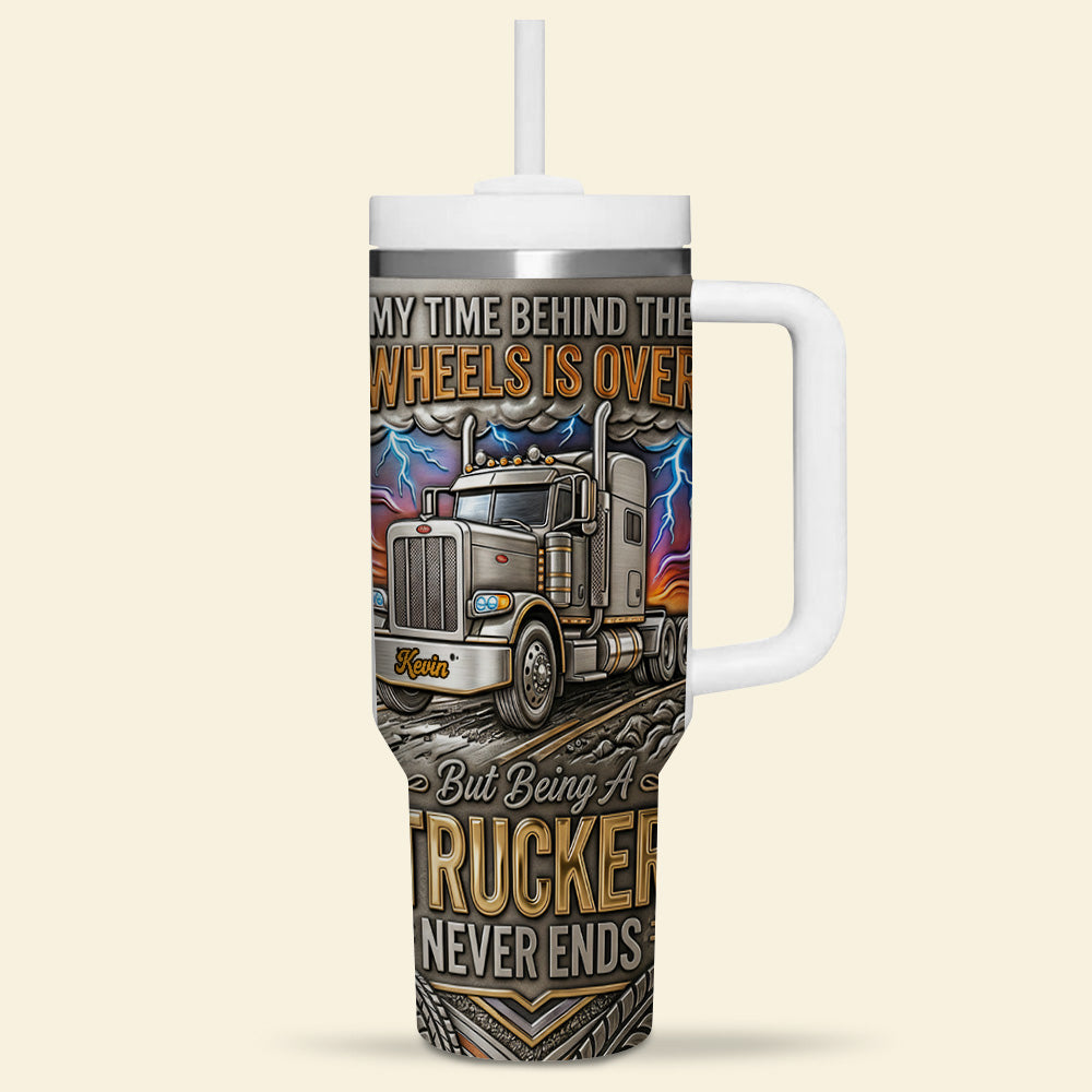 Old Trucker 40oz Tumbler - Personalized Gifts For Trucker Tumbler 03PATA250326